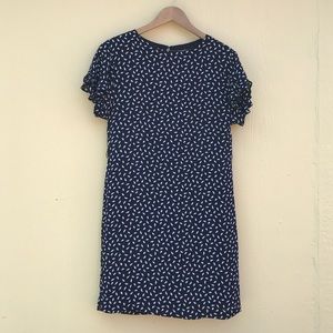 H&M Midi Dress in Navy with White Pattern Size 4